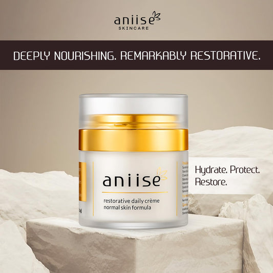 Aniise Restorative Face Cream with Vitamin E for Daily Use - Reduces Wrinkle, Hydrates and Refreshes Skin - Gentle Moisturizer, Normal Skin Formula - All Natural, Vegan 1 oz (Packaging May Vary)