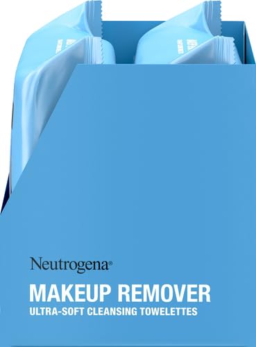Neutrogena Makeup Remover Wipes Micellar Alcohol-Free Face Towelettes Remove Waterproof Mascara & Oil, Compostable 100% Plant-Based Cloth, Dermatologist & Ophthalmologist Tested, Twin Pack 2 x 25 ct