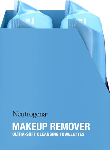 Neutrogena Makeup Remover Wipes Micellar Alcohol-Free Face Towelettes Remove Waterproof Mascara & Oil, Compostable 100% Plant-Based Cloth, Dermatologist & Ophthalmologist Tested, Twin Pack 2 x 25 ct