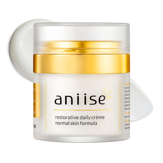 Aniise Restorative Face Cream with Vitamin E for Daily Use - Reduces Wrinkle, Hydrates and Refreshes Skin - Gentle Moisturizer, Normal Skin Formula - All Natural, Vegan 1 oz (Packaging May Vary)