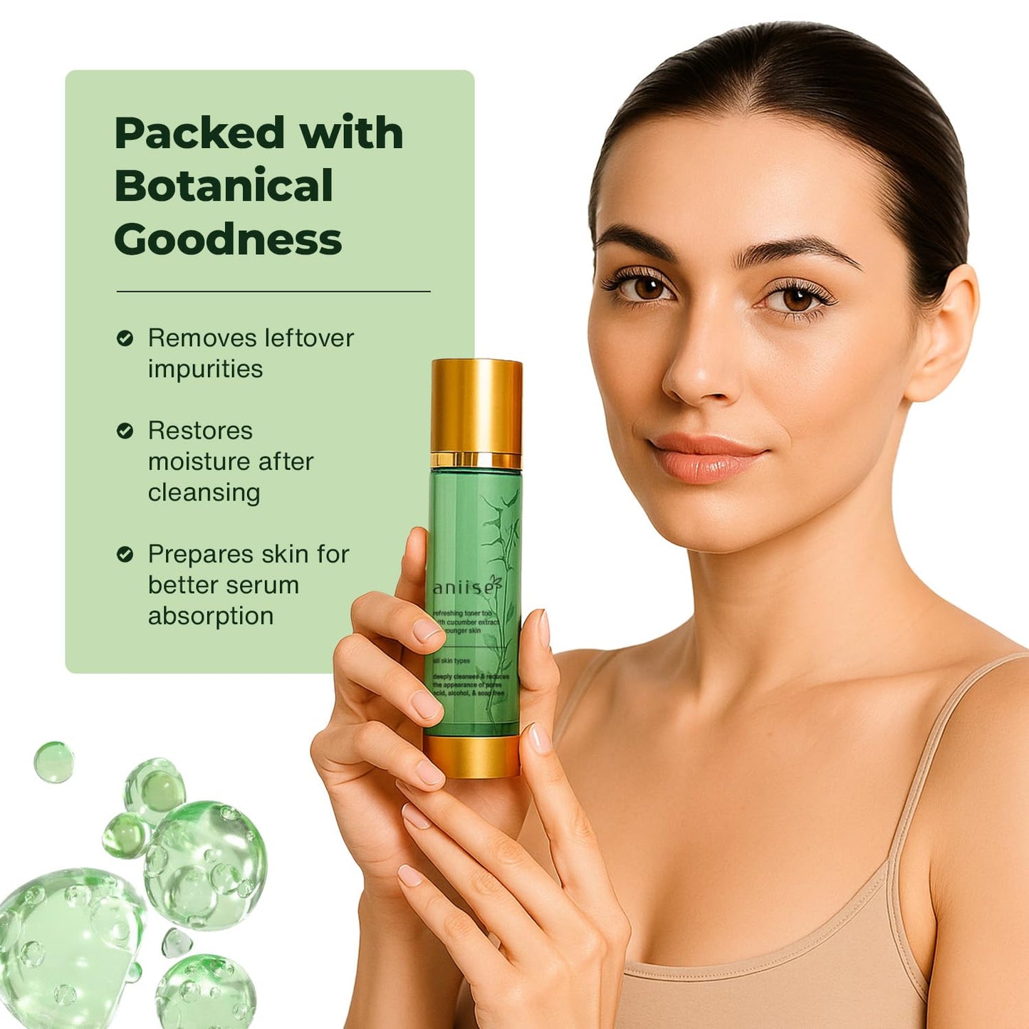 Refreshing Green Tea Extract Facial Toner – Purifies, Hydrates & Soothes for a Glowing Complexion – Fights Signs of Aging – Gentle Skin Care for All Skin Types – 1fl oz (30mL)